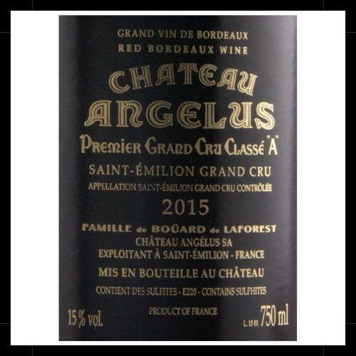 Angelus Premier Grand Cru Classé 2015 в Сент-Эмильоне