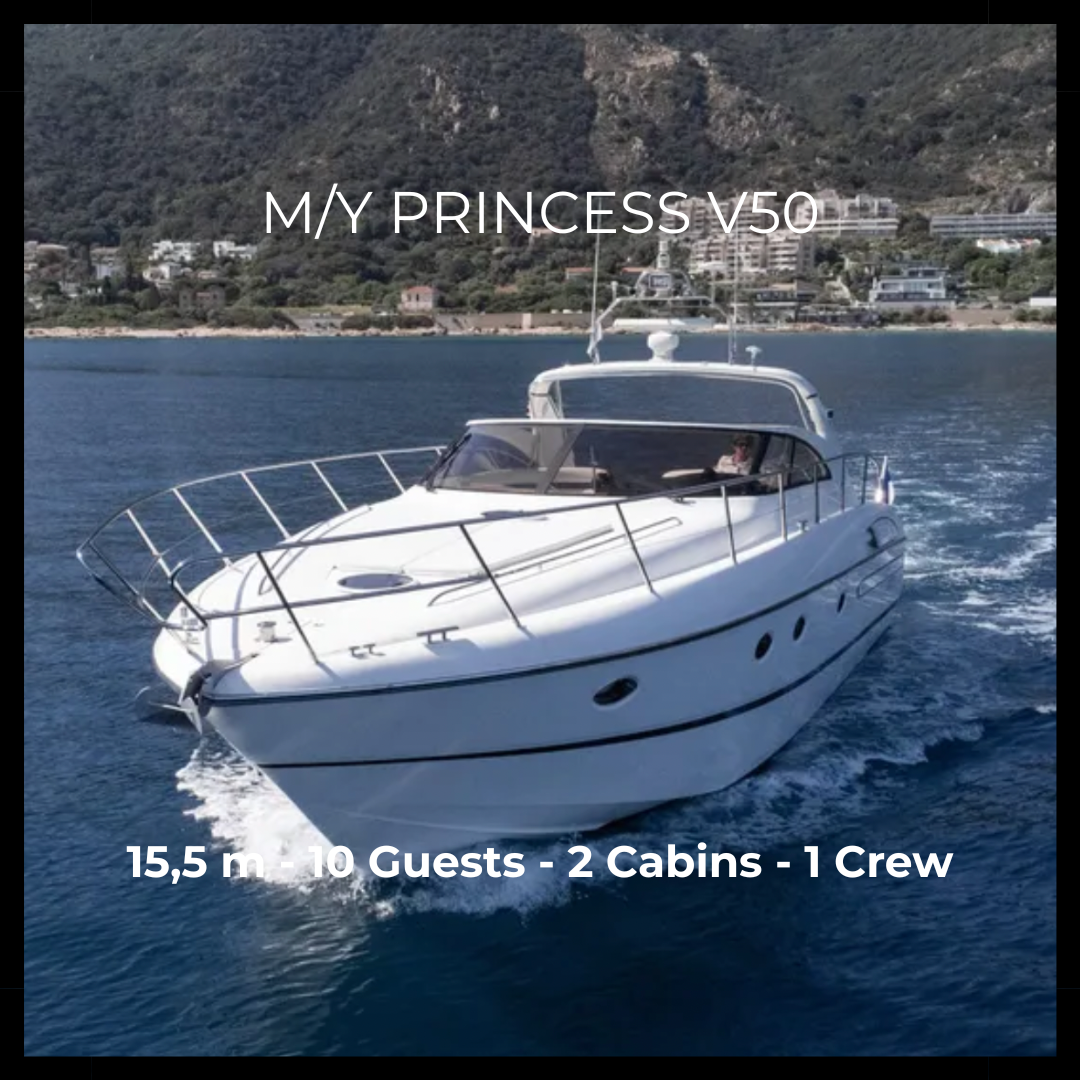 M/Y Princess V50 - 15,5 m - 2 Cabins - 10 Guests