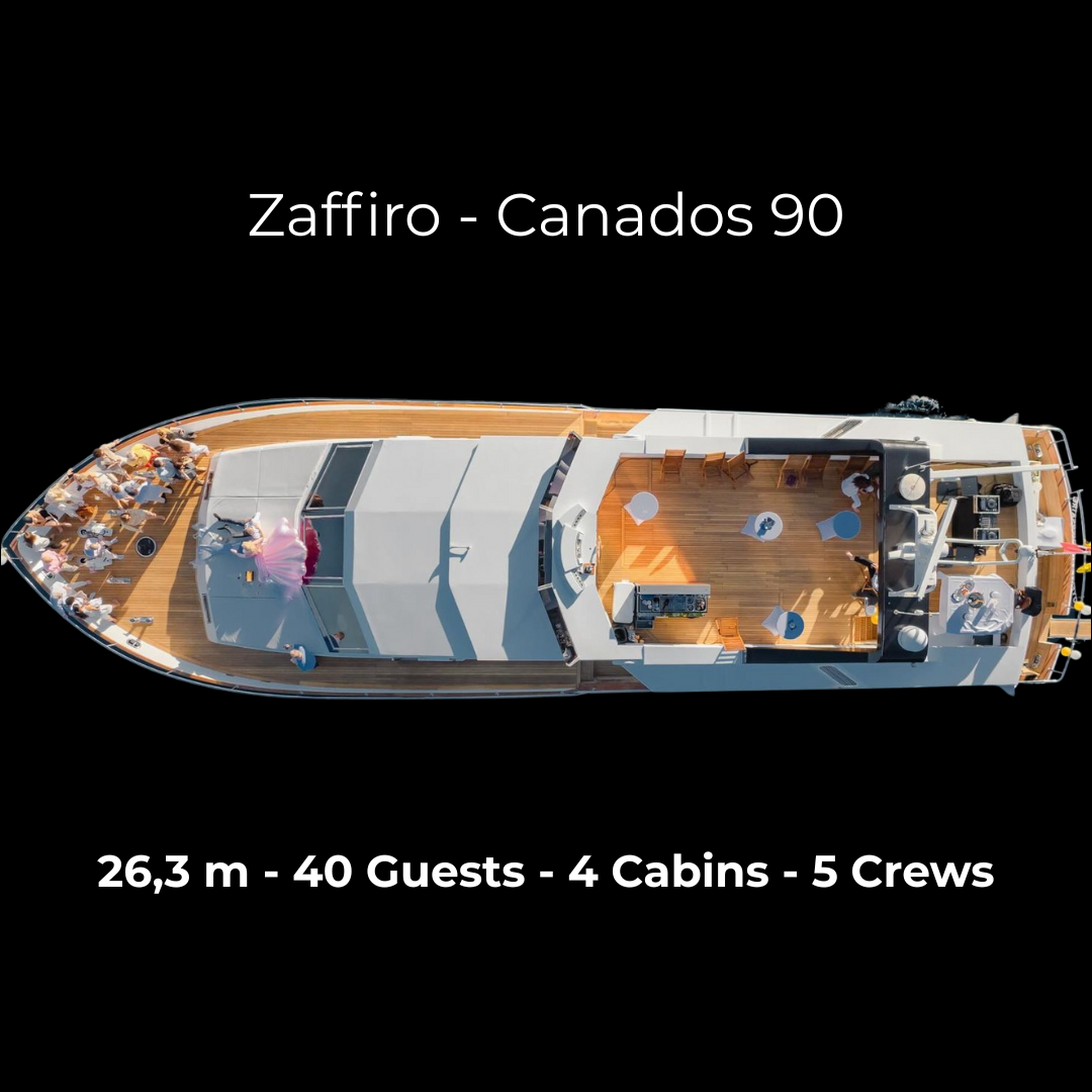 M/Y Zaffiro - 23,6 m - 4 Cabins - 40 Guests
